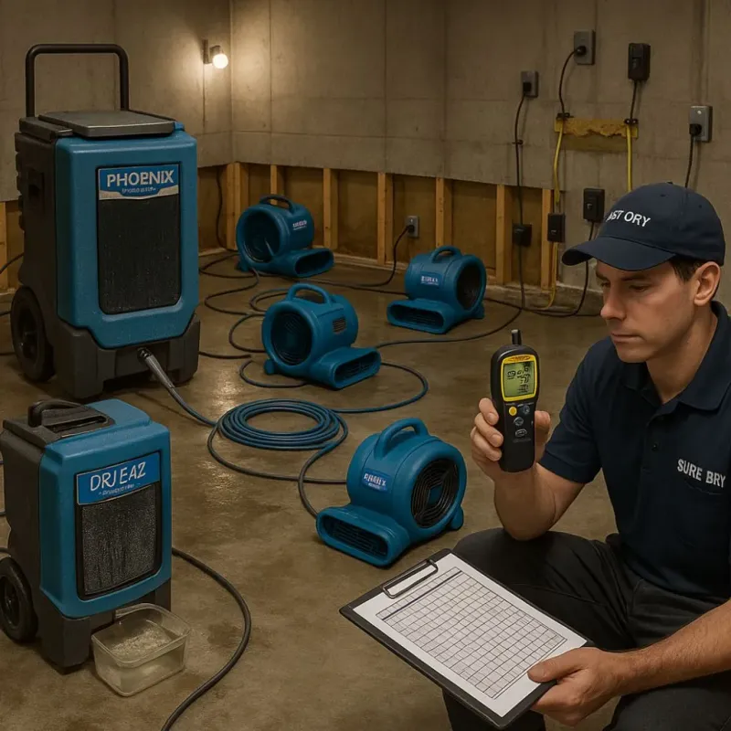 Structural Drying and Dehumidification process in Brecksville, OH